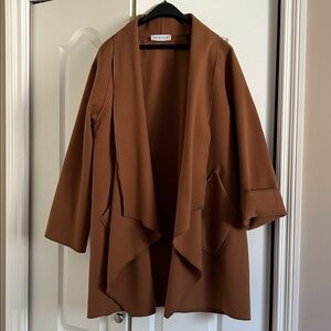 Elegant Women's Brown Blanket Coat